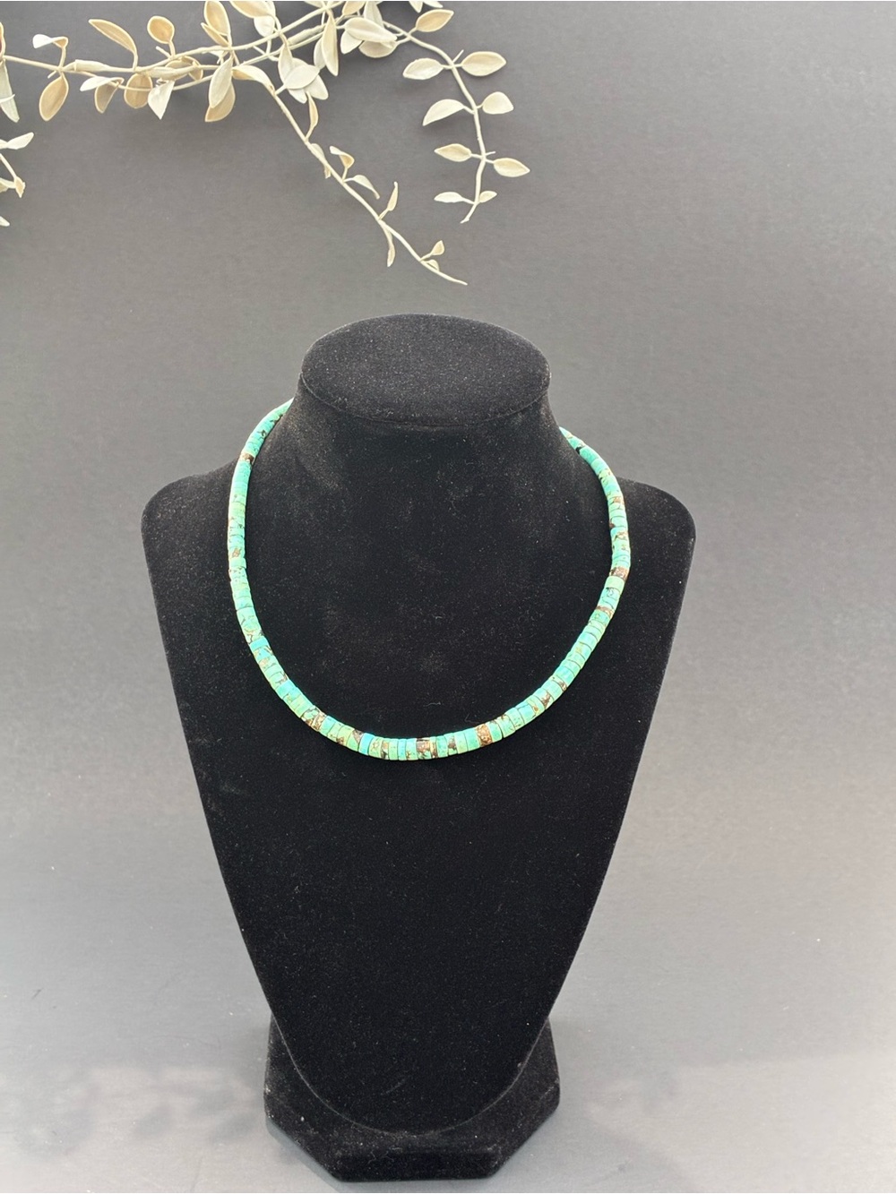 Turquoise Heishi Bead Choker Necklace - Women Jewelry